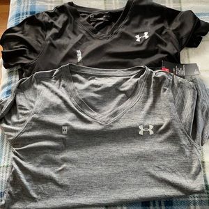 2 women’s large under armour  t shirts